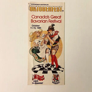 Vintage 1985 Oktoberfest Kitchener Waterloo Canada  Brochure Pamphlet